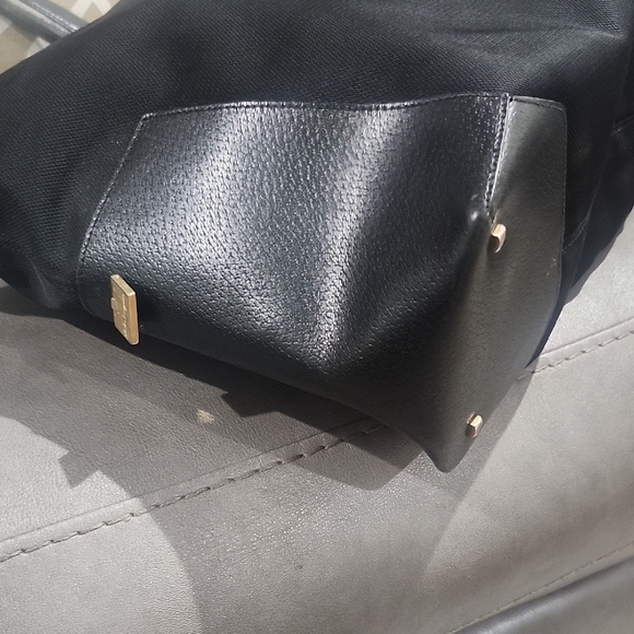 Salvatore Ferragamo Leather And Canvas Black Tote with Gold Details - Picture 6 of 9